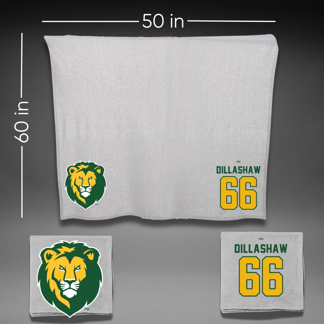 Southeastern Louisiana University Football Gray Blanket - #66 Carson Dillashaw