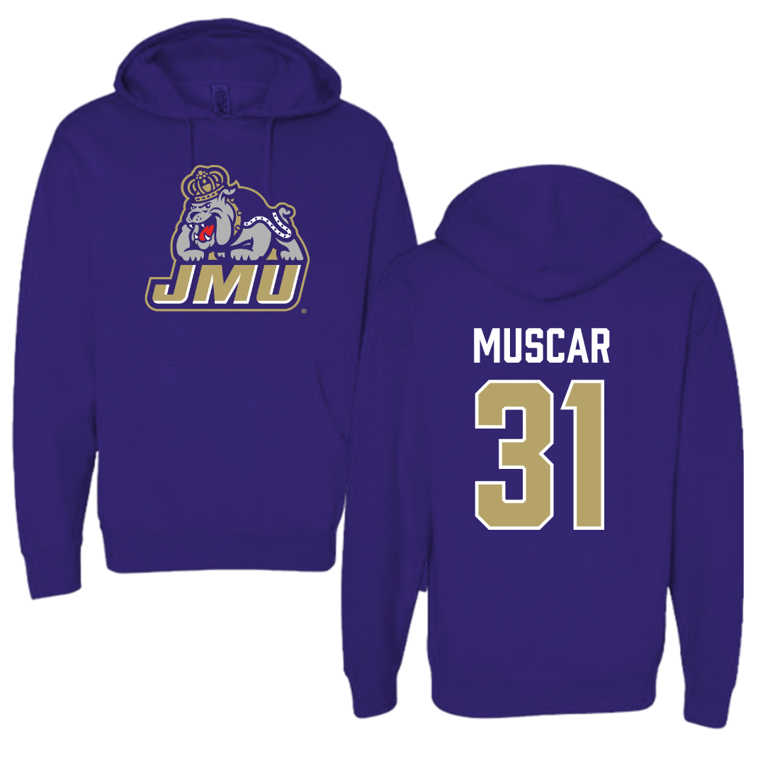 James Madison University Baseball Purple Hoodie - #31 Tyler Muscar