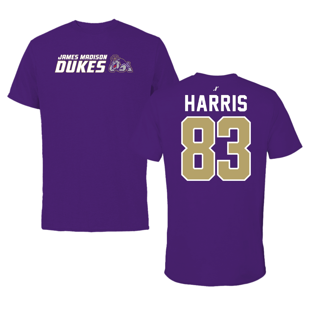 James Madison University Football Purple General Tee - #83 Erick Harris