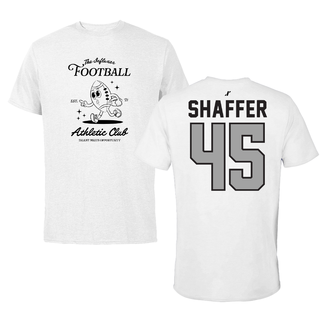 Football White Influxer Athletic Club Tee - #45 Luke Shaffer