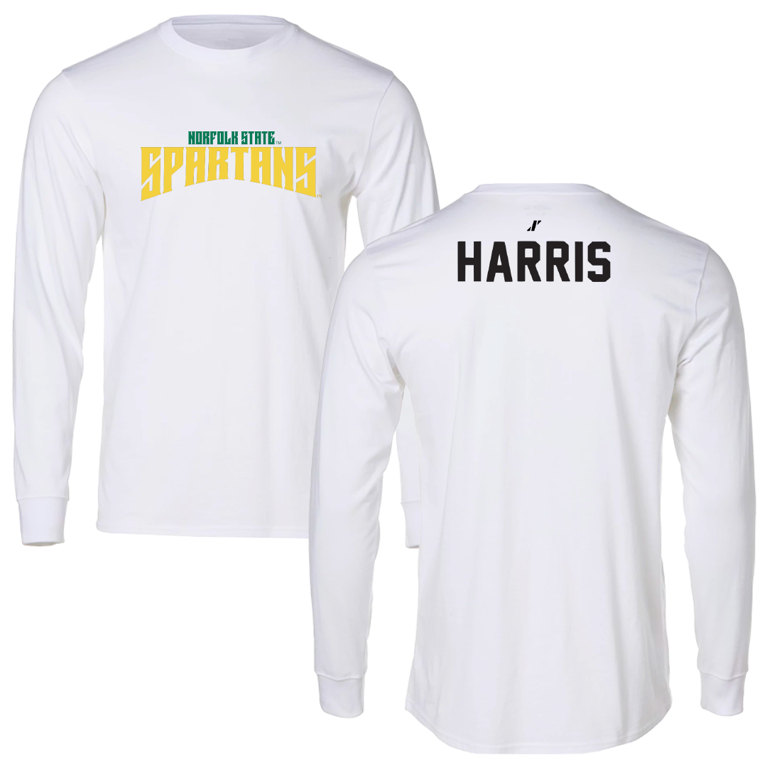 Norfolk State University TF and XC White Classic Long Sleeve - Armani Harris