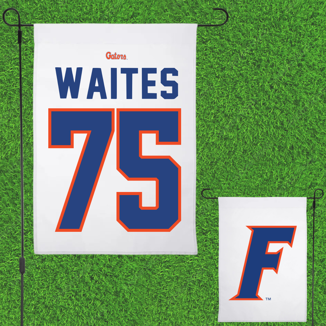 University of Florida Football White Garden Flag - #75 Kamryn Waites