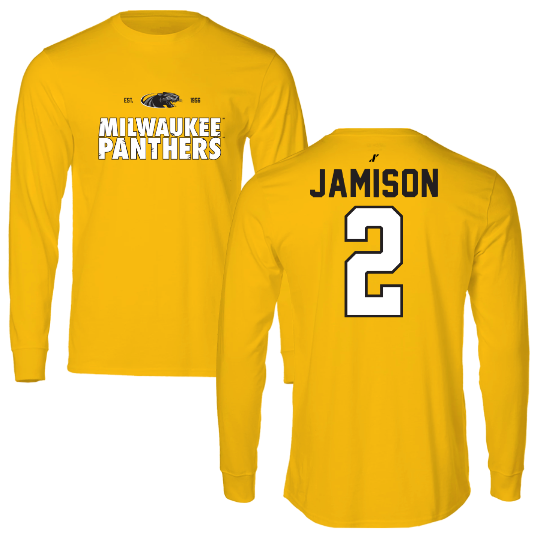 University of Wisconsin-Milwaukee Basketball Gold General Long Sleeve - #2 Elijah Jamison