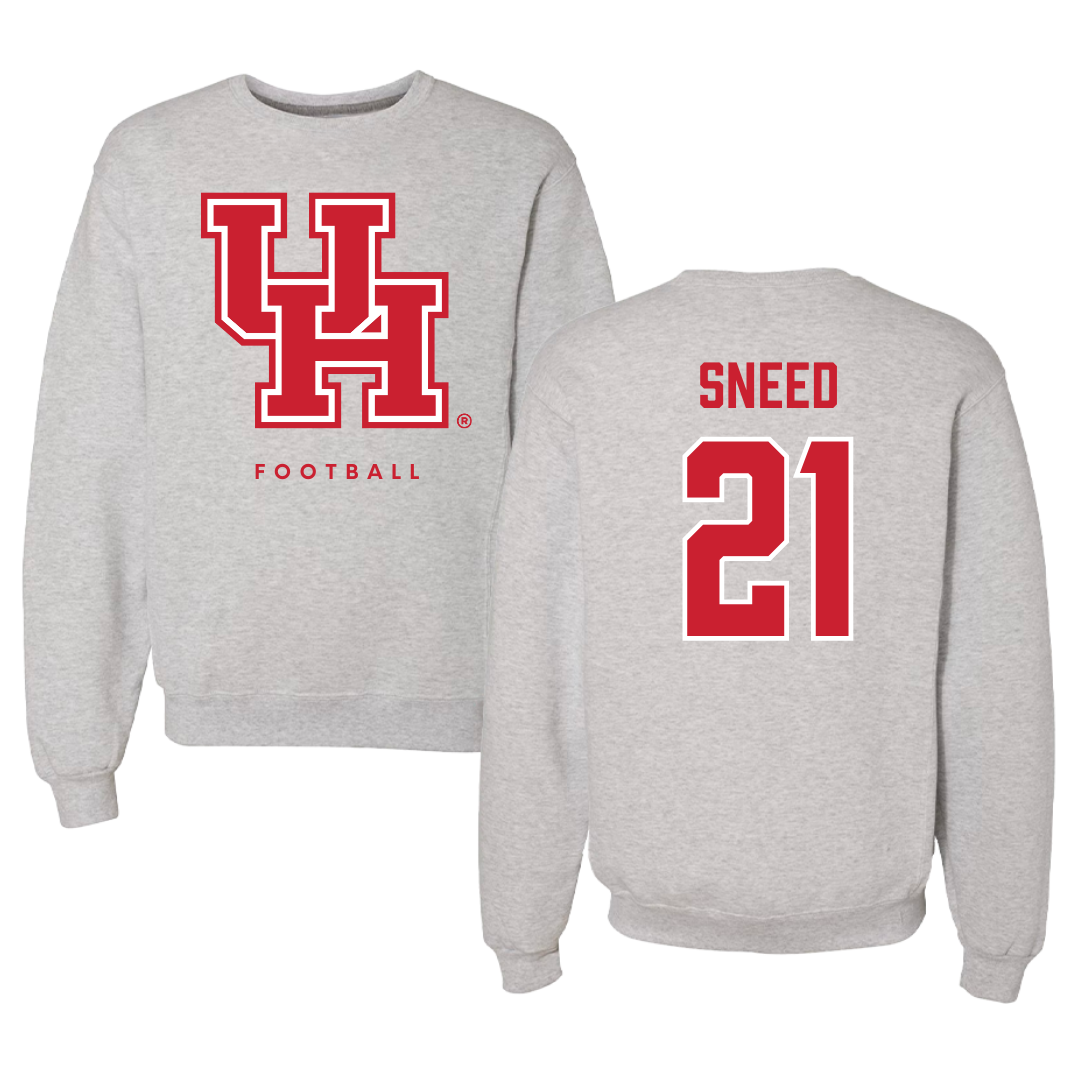 University of Houston Football Gray Crewneck - #21 Stacy Sneed