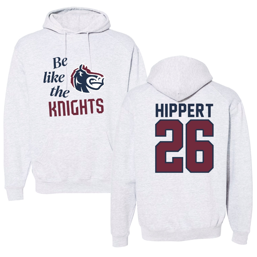 Fairleigh Dickinson University-Metropolitan Campus Lacrosse Light Gray Be Like Us Hoodie - #26 Kendal Hippert