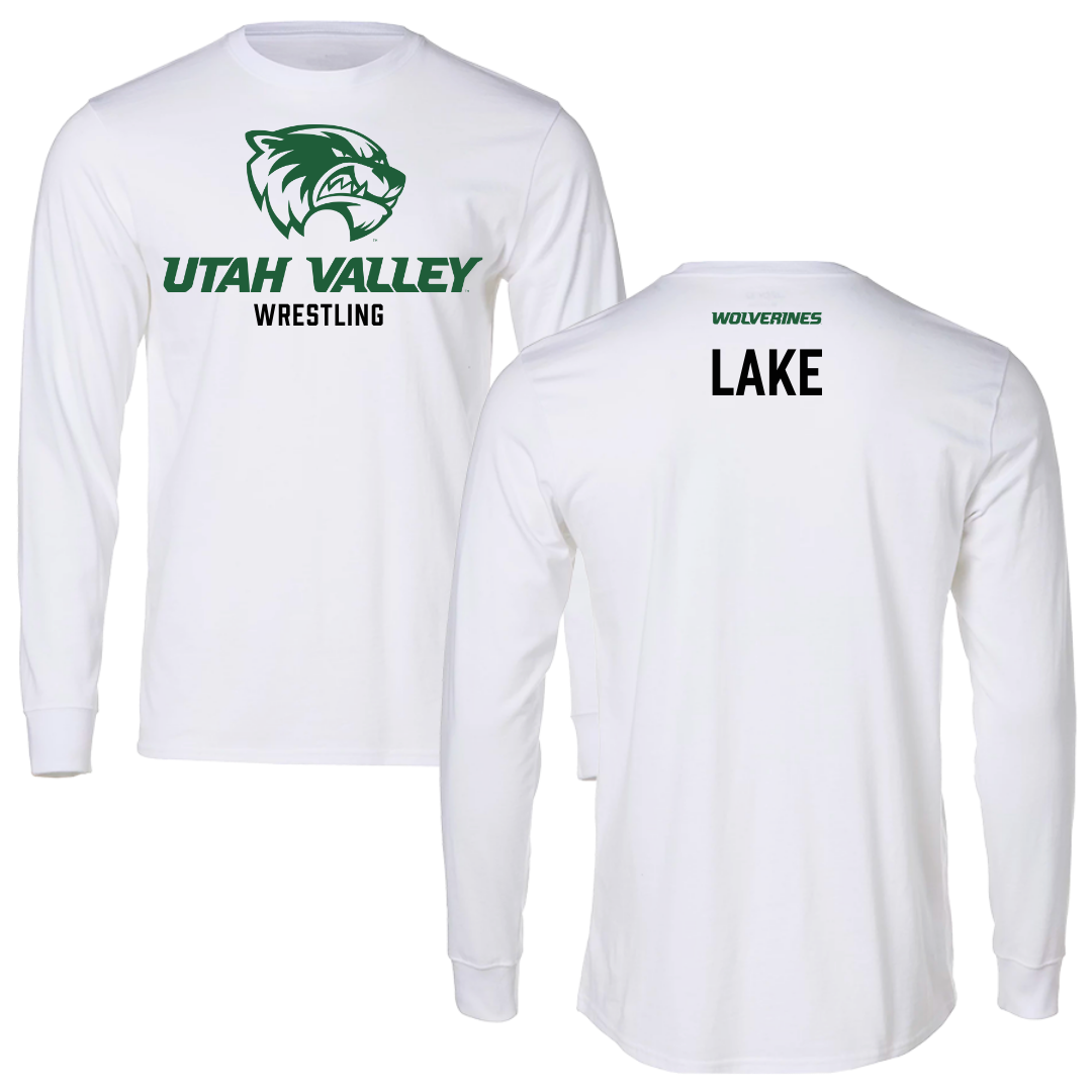Utah Valley University Wrestling White Long Sleeve - Kyler Lake