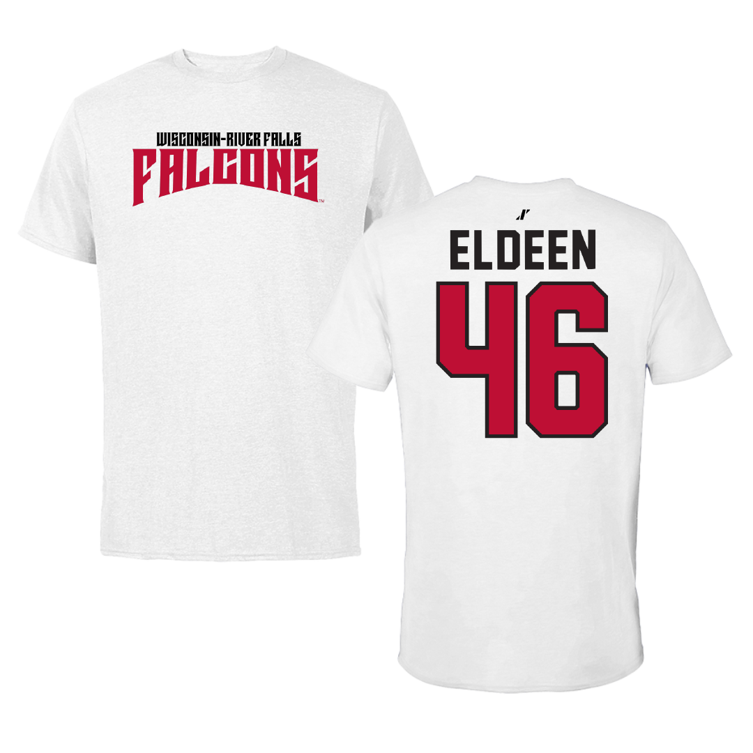 University of Wisconsin-River Falls Football White Classic Tee - #46 Austin Eldeen