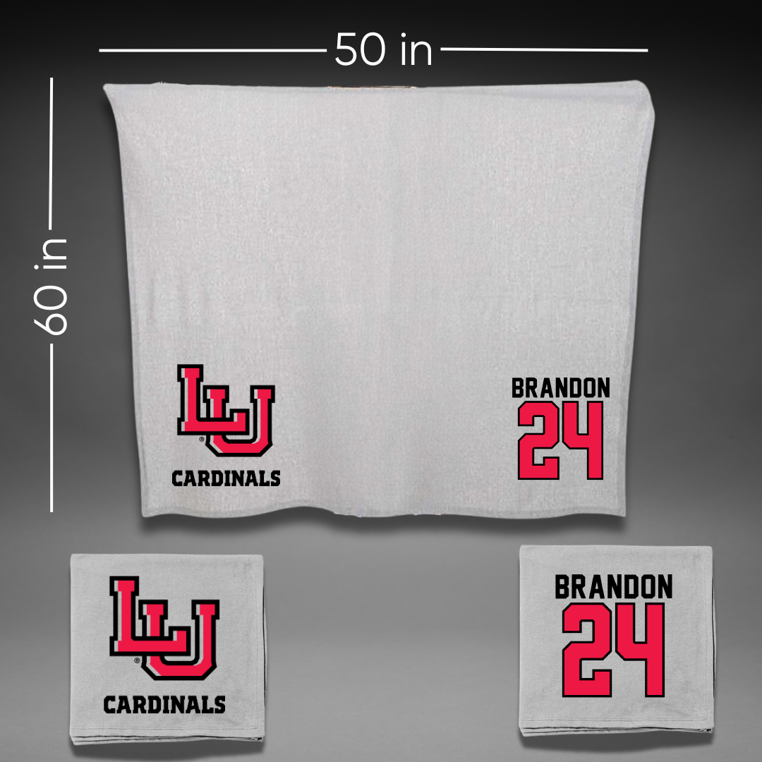 Lamar University Softball Gray Blanket - #24 Trinity Brandon
