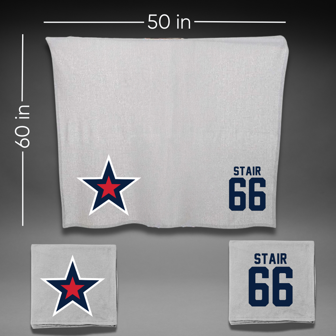 Robert Morris University Football Gray Blanket - #66 Aidan Stair