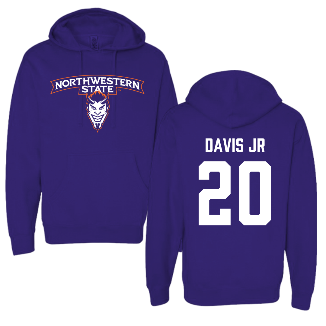 Northwestern State University Football Purple Hoodie - #20 Kevin Davis Jr