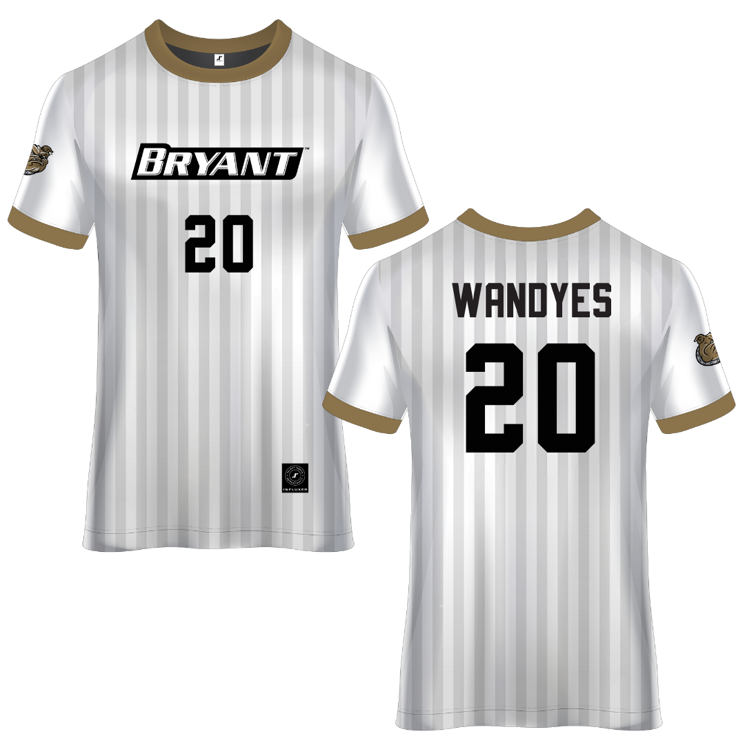 Bryant University White Soccer Jersey - #20 Kelsie Wandyes