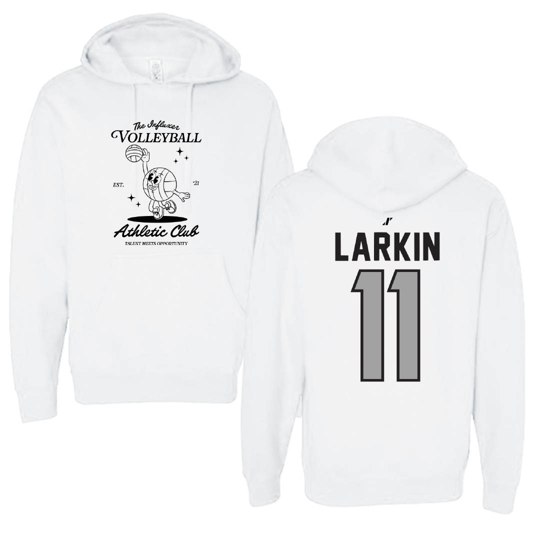 Volleyball White Influxer Athletic Club Hoodie - #11 Reaghan Larkin