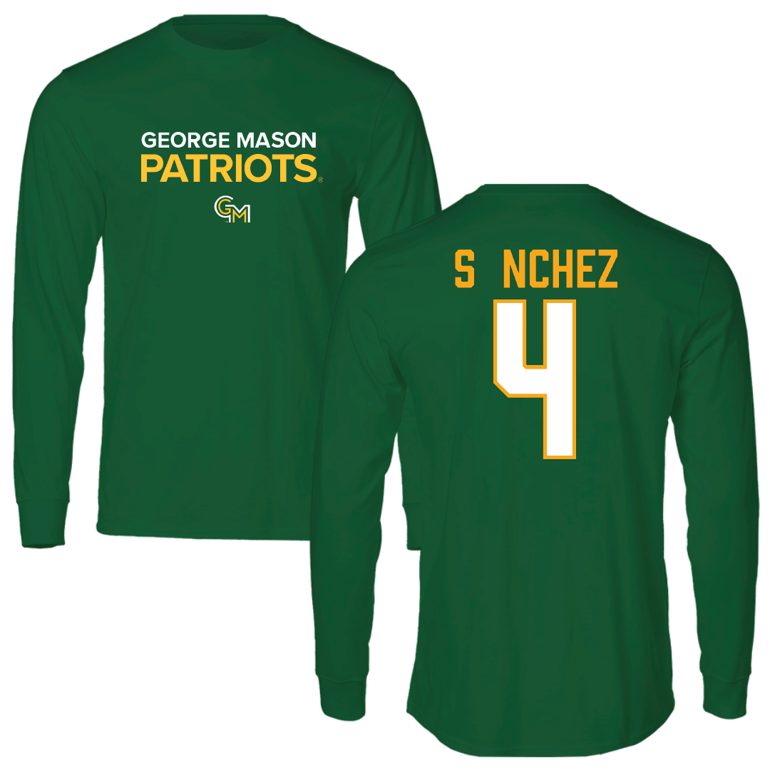 George Mason University Soccer Green Performance Long Sleeve - #4 Javi Sánchez