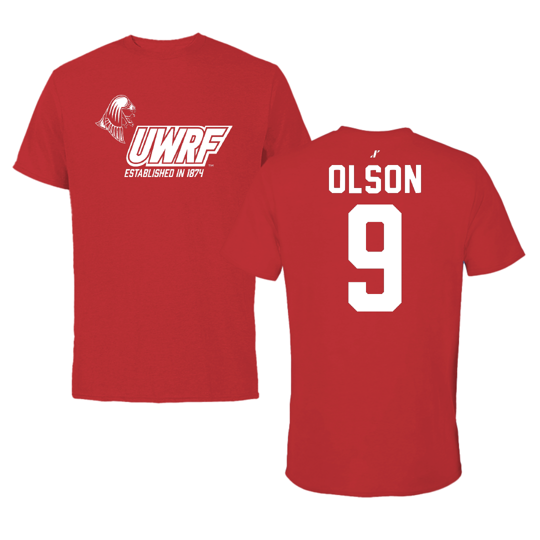 University of Wisconsin-River Falls Ice Hockey Red General Tee - #9 Bailey Olson