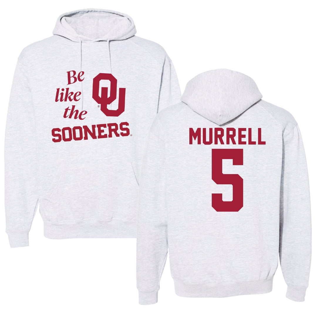 University of Oklahoma Soccer Light Gray Be Like Us Hoodie - #5 Hadley Murrell