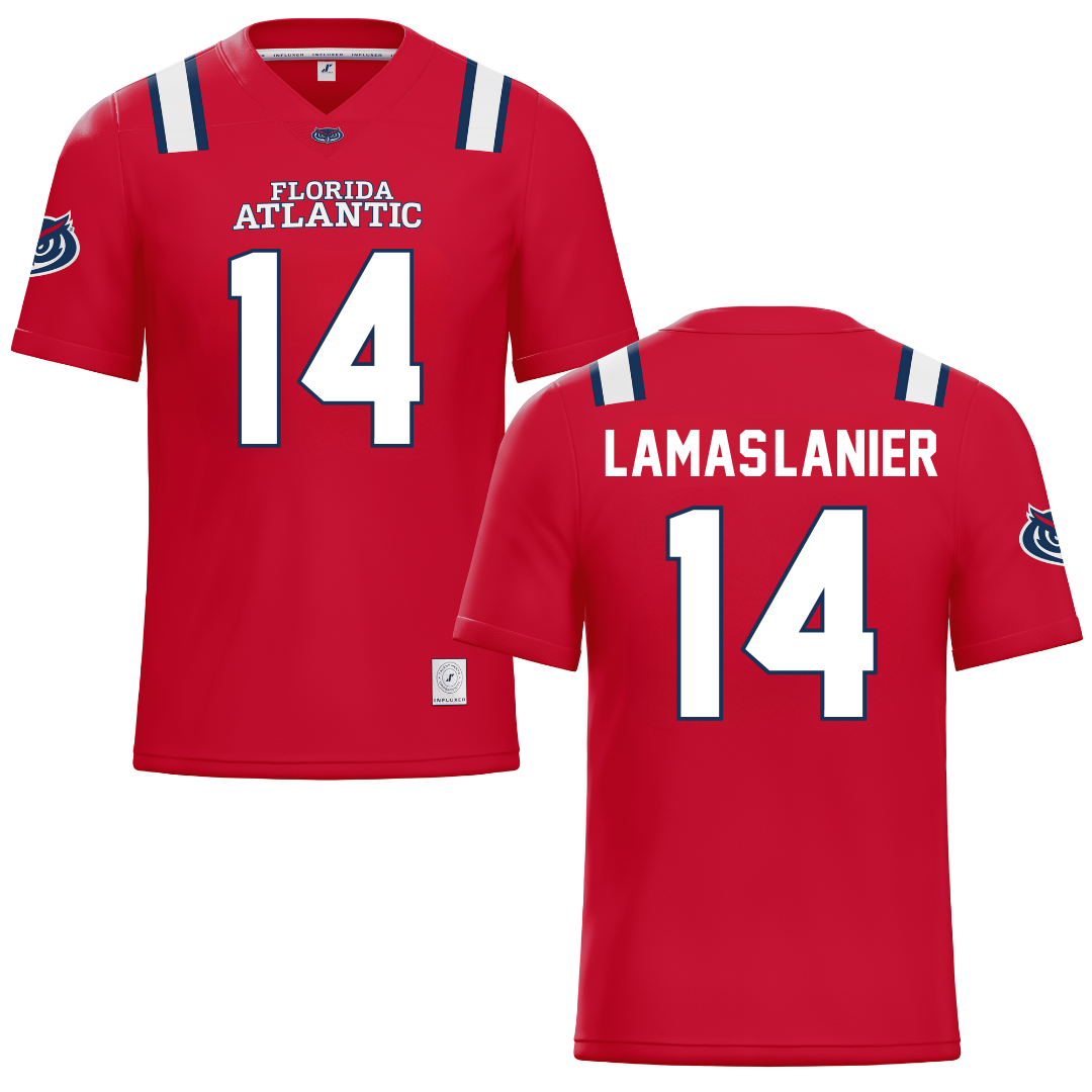 Florida Atlantic University Red Football Jersey - #14 Courtney Lamas-Lanier