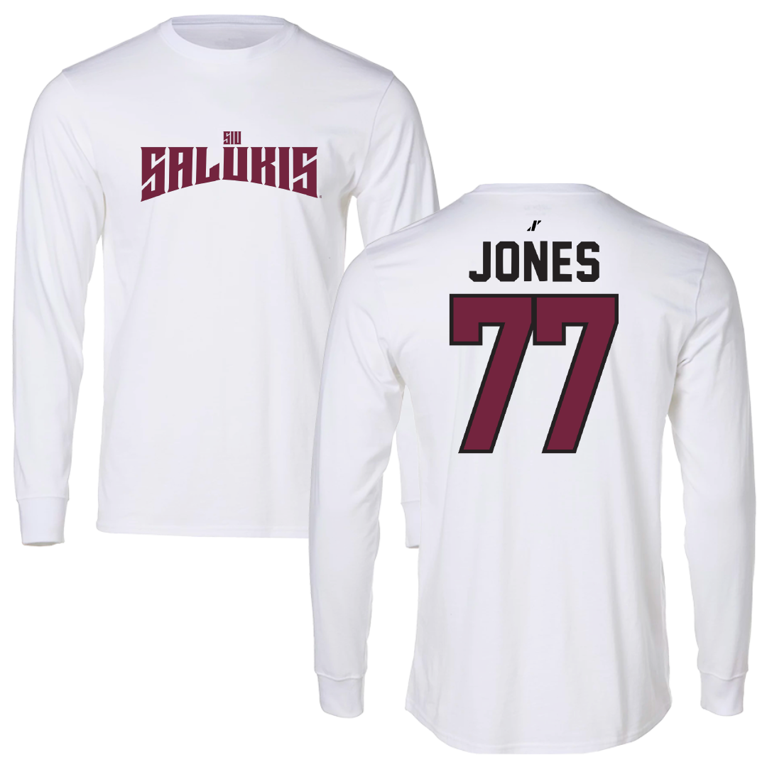 Southern Illinois University at Carbondale Softball White Classic Performance Long Sleeve - #77 Sidney Jones