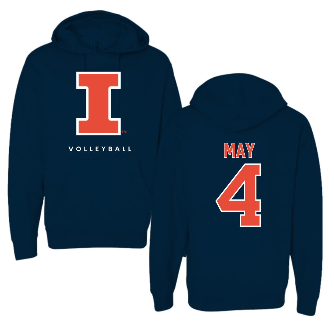 University of Illinois Volleyball Navy Hoodie - #4 Bianca May