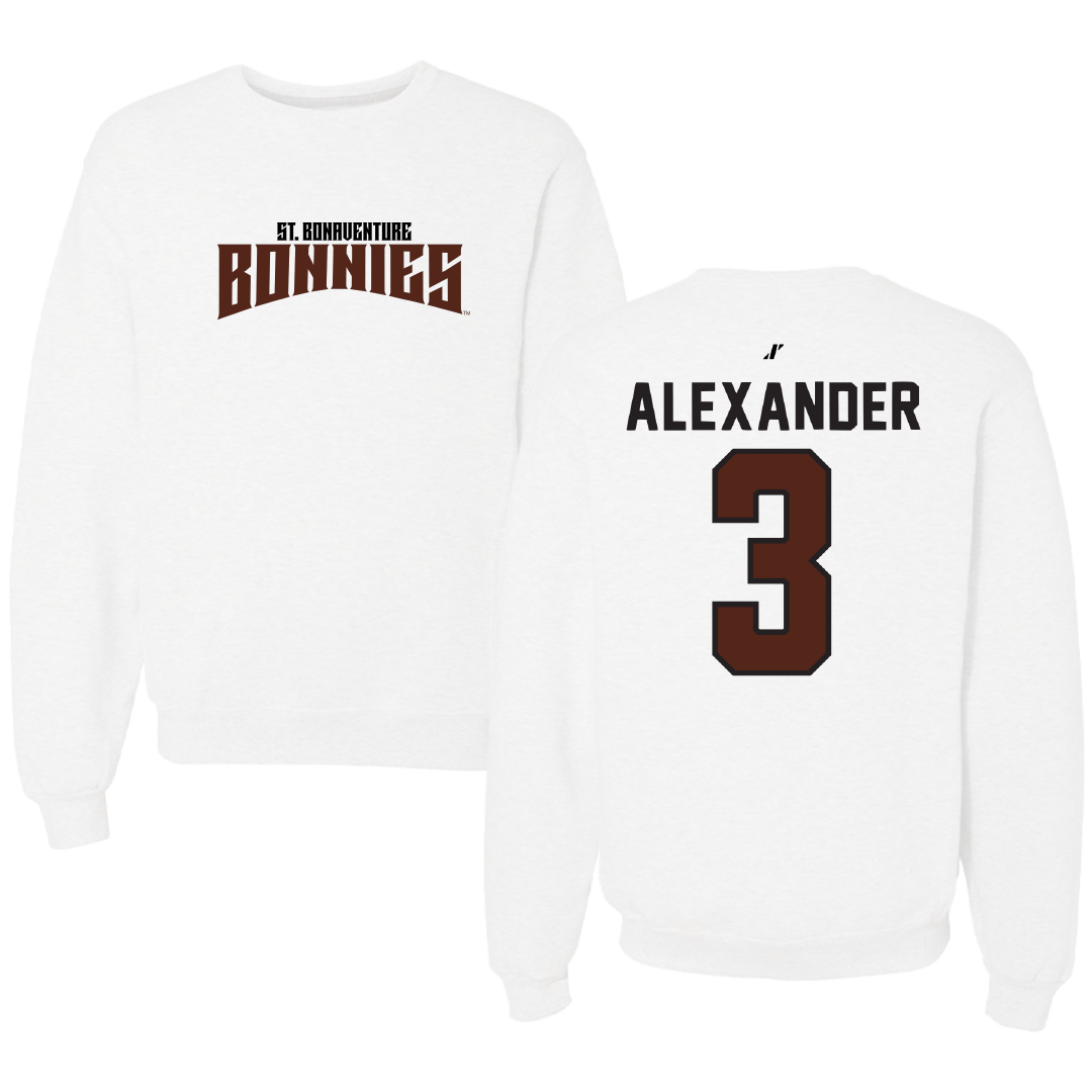 St. Bonaventure University Soccer White Classic Crewneck - #3 Chanel Alexander