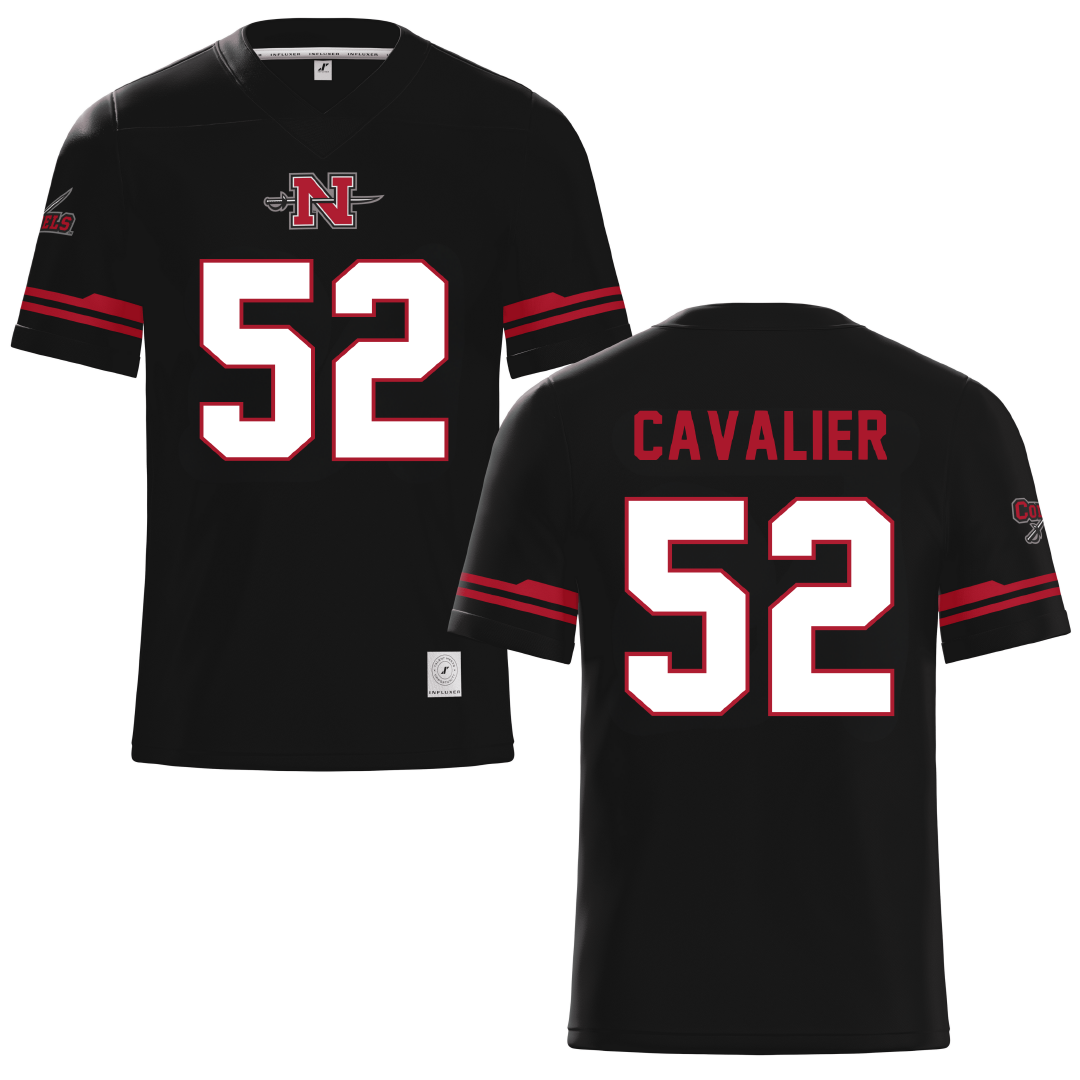 Nicholls State University Black Football Jersey - #52 Andrew Cavalier