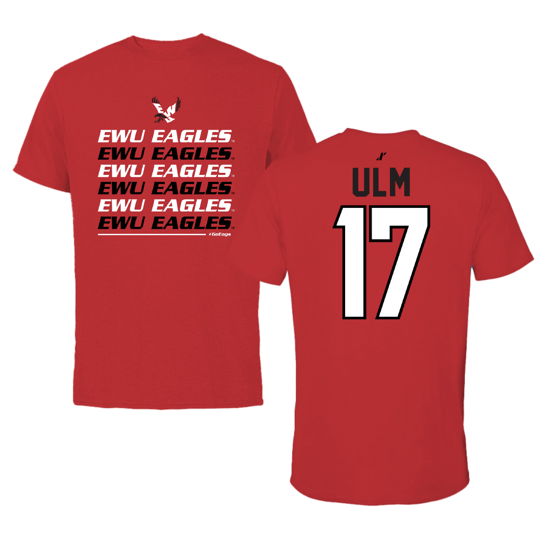 Eastern Washington University Football Red General Performance Tee - #17 Nolan Ulm