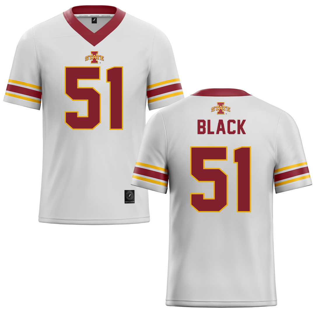 Iowa State University White Football Jersey - #51 Brendan Black
