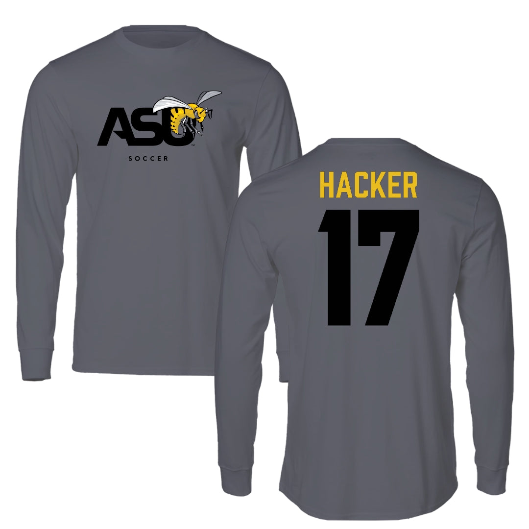 Alabama State University Soccer Dark Gray Long Sleeve - #17 McKinley Hacker