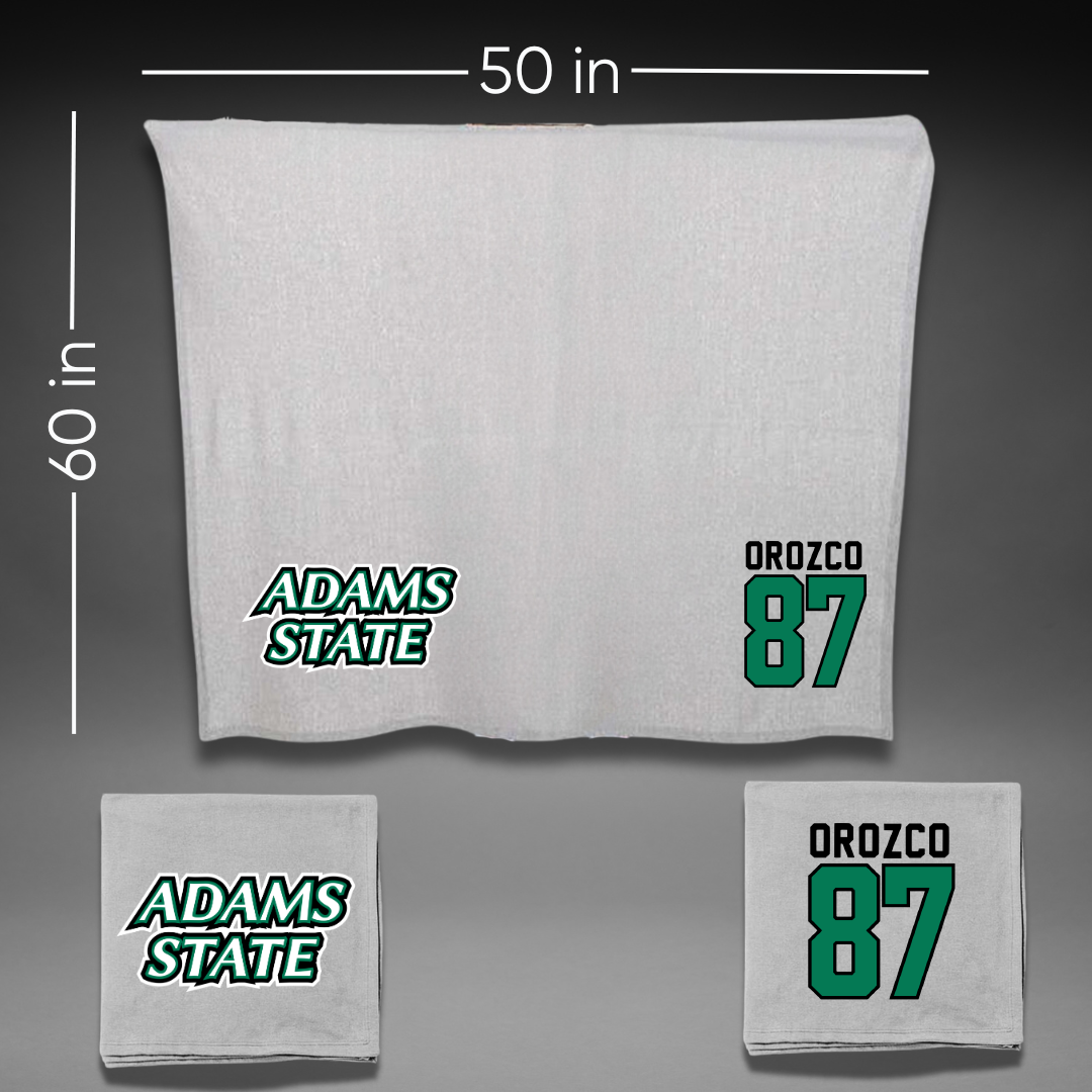 Adams State University Football Gray Blanket - #87 Damien Orozco
