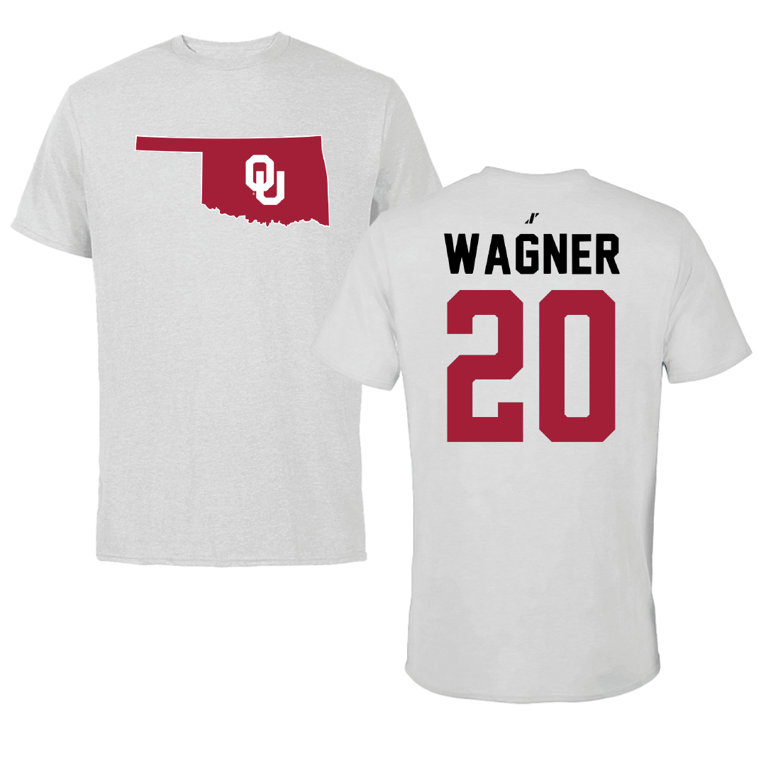 University of Oklahoma Soccer Light Gray State Tee - #20 Chelsea Wagner
