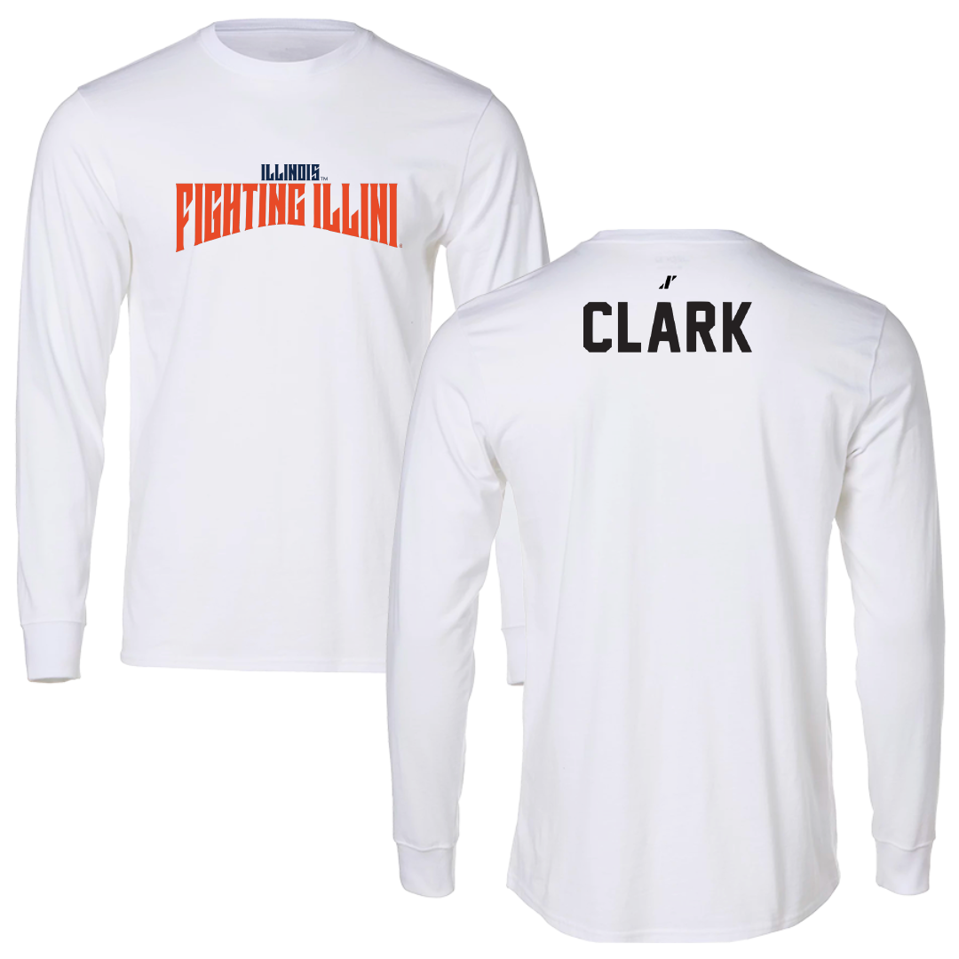 University of Illinois TF and XC White Classic Long Sleeve - Dystonae Clark