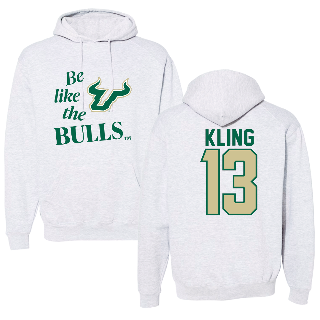 University of South Florida Baseball Light Gray Be Like Us Hoodie - #13 Corey Kling