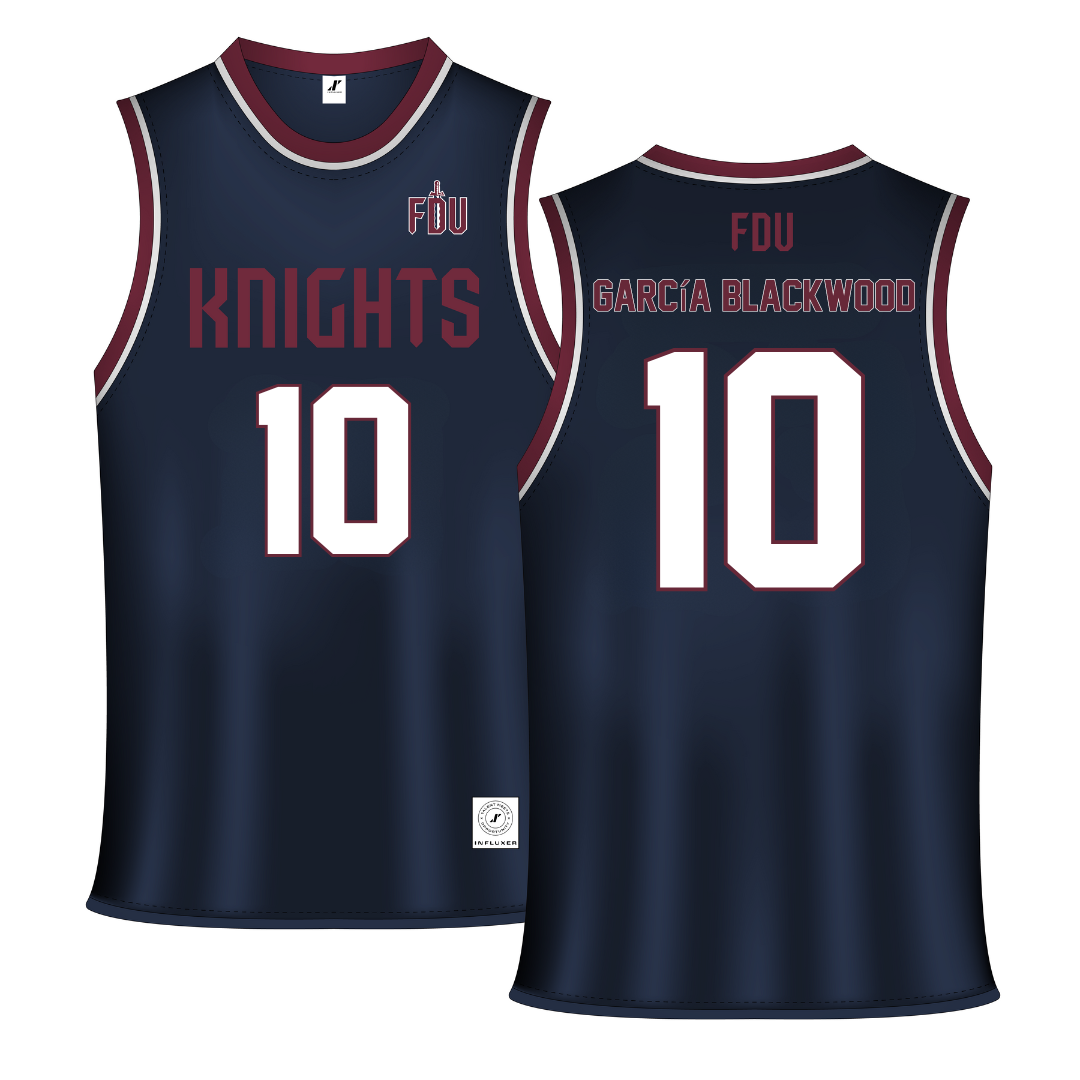 Fairleigh Dickinson University-Metropolitan Campus Navy Basketball Jersey - #10 Dominique García Blackwood