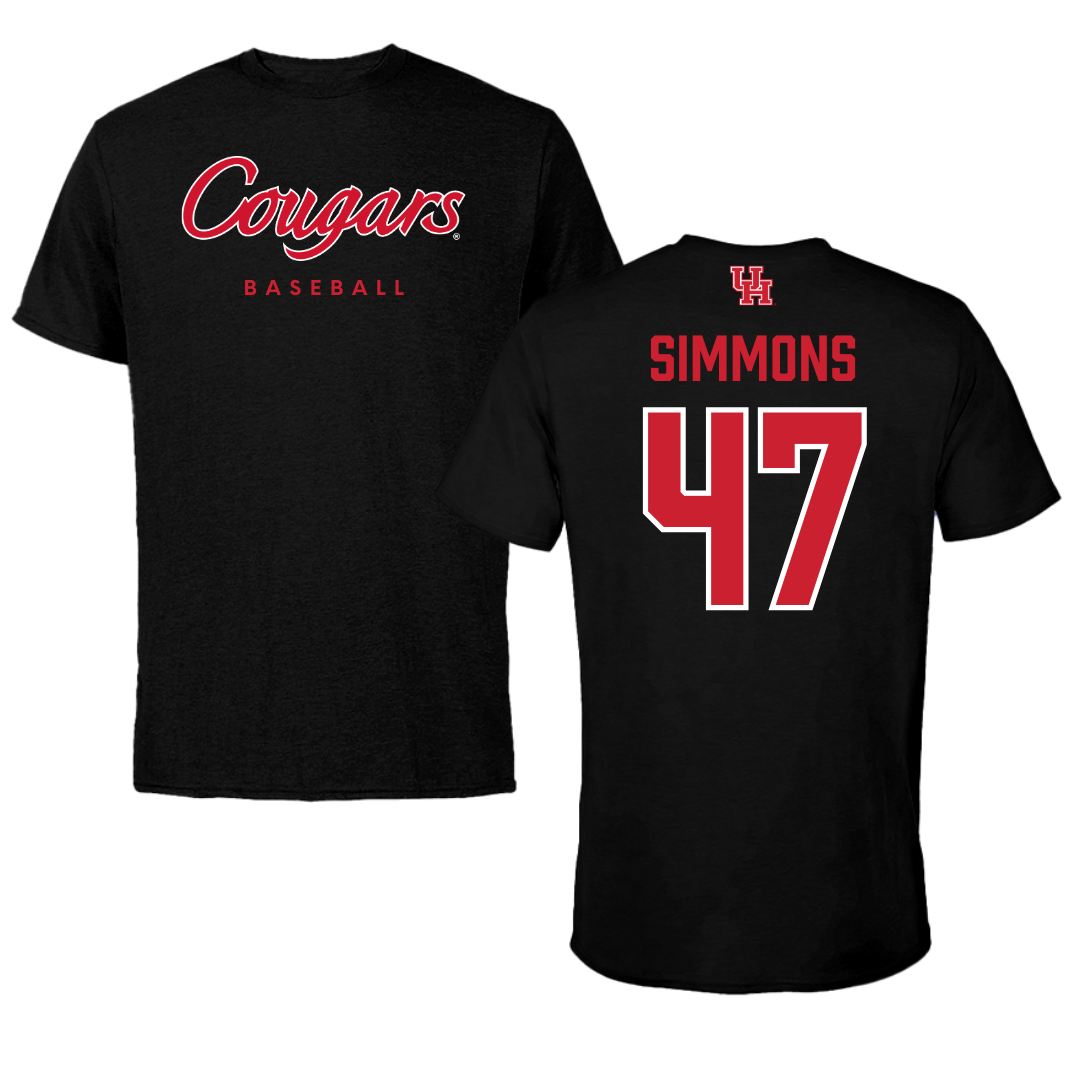 University of Houston Baseball Black Performance Tee - #47 Logan Simmons
