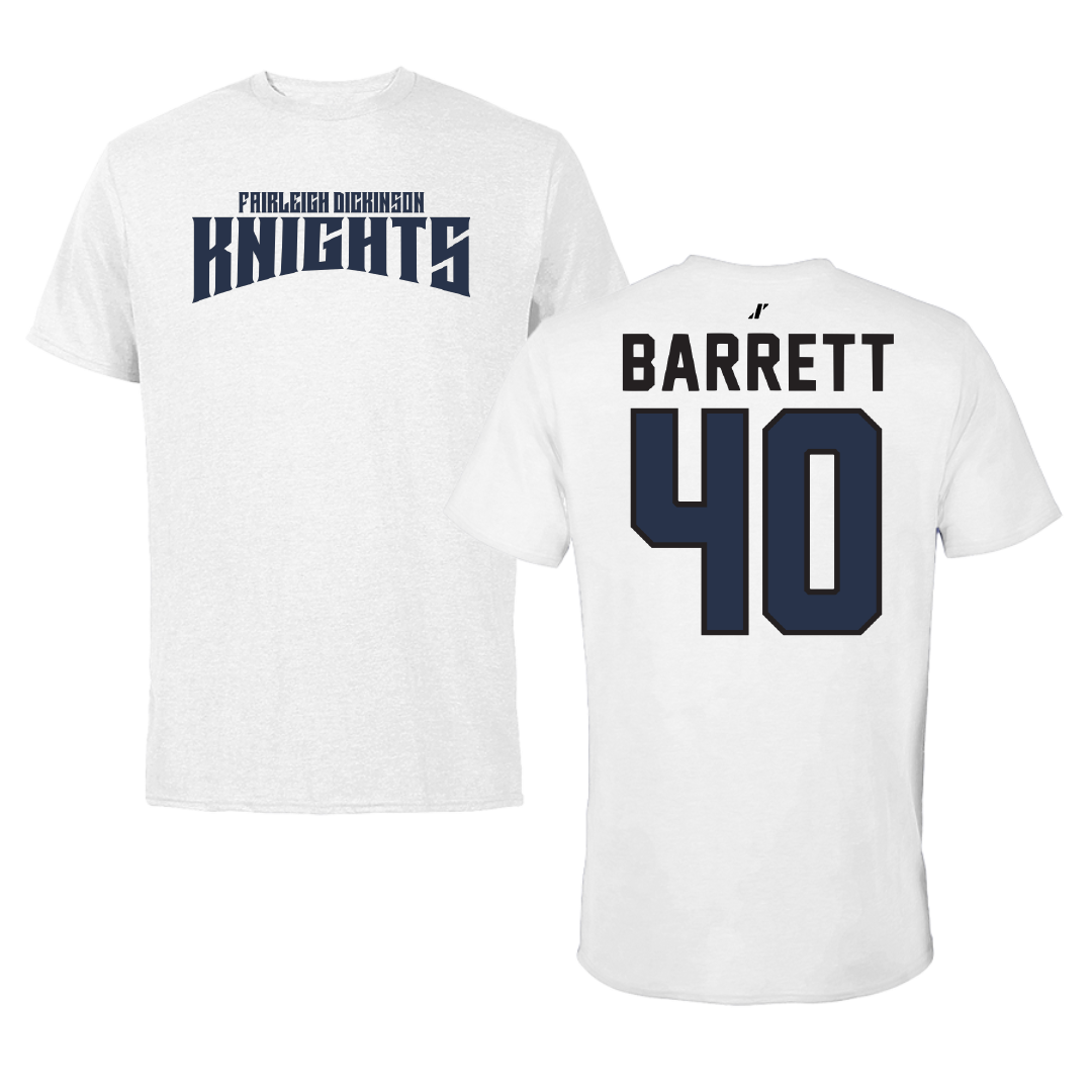 Fairleigh Dickinson University-Metropolitan Campus Baseball White Classic Tee - #40 Ian Barrett