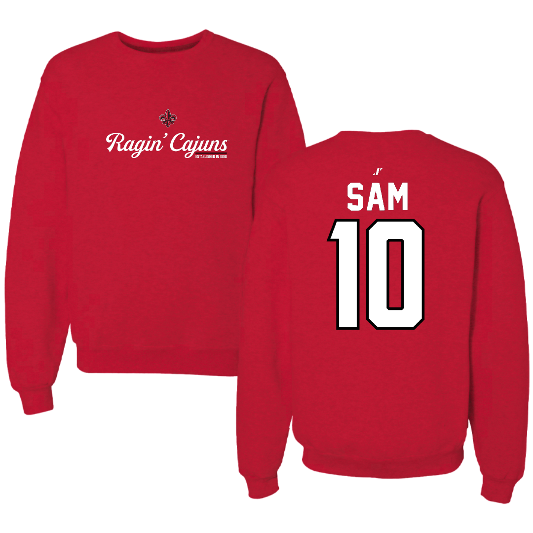 University of Louisiana at Lafayette Basketball Red General Crewneck - #10 Aasia Sam