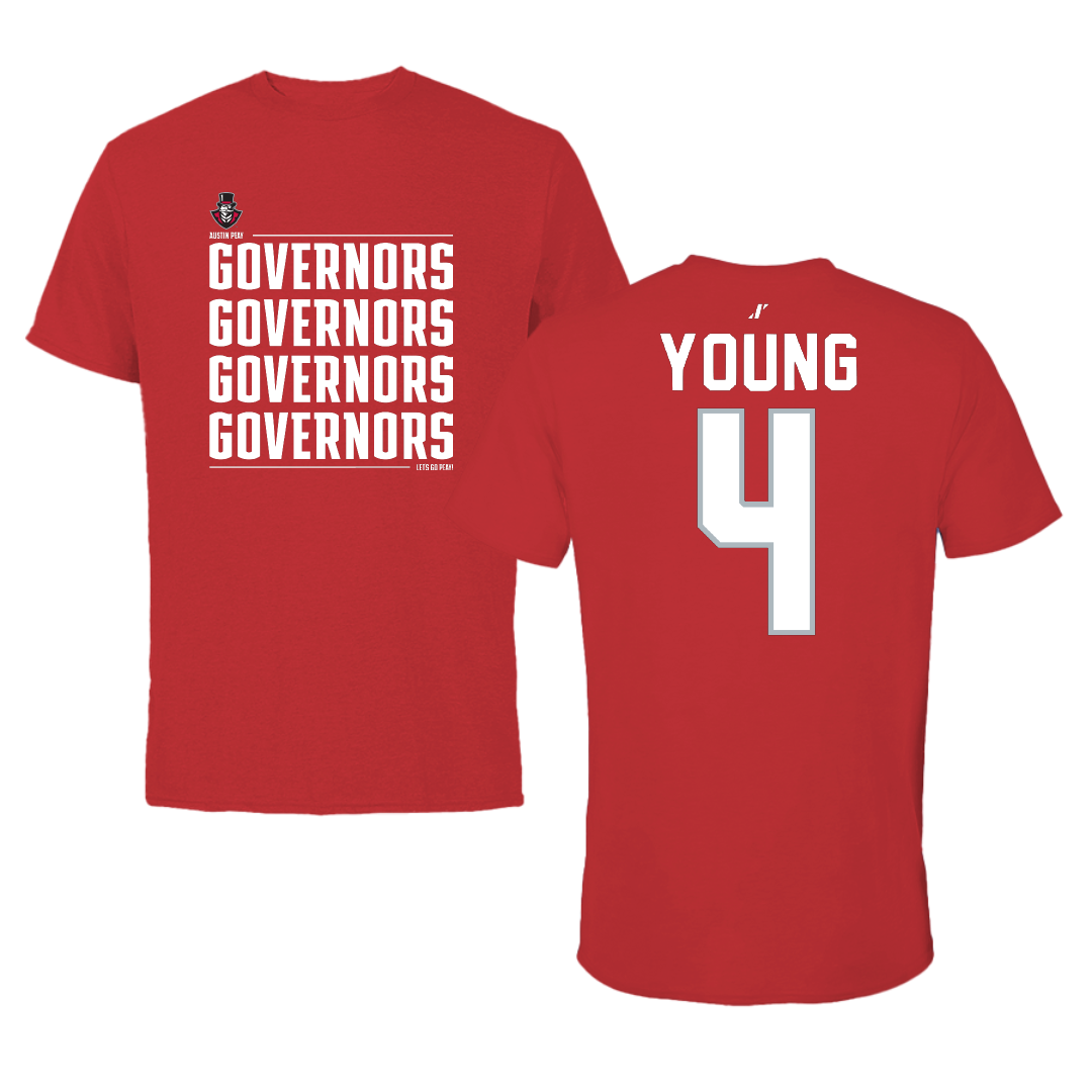 Austin Peay State University Soccer Red General Tee - #4 Carolyne Young