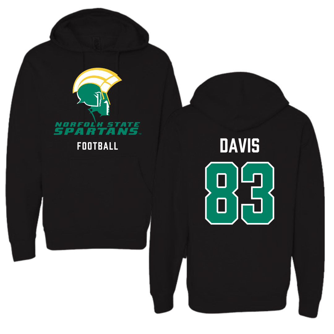 Norfolk State University Football Black Hoodie - #83 Clifton Davis