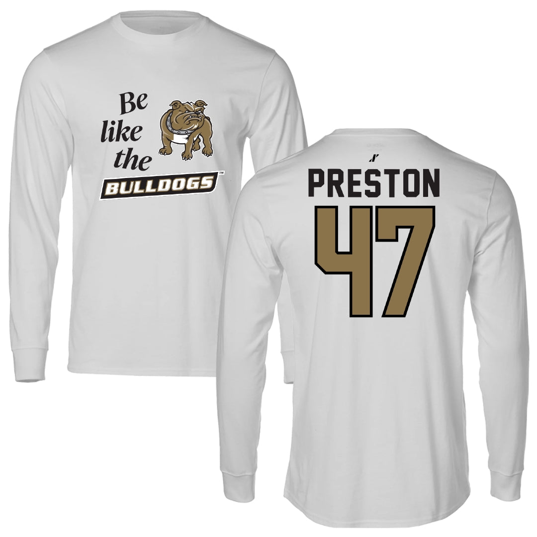 Bryant University Lacrosse Light Gray Be Like Us Performance Long Sleeve - #47 Trevor Preston