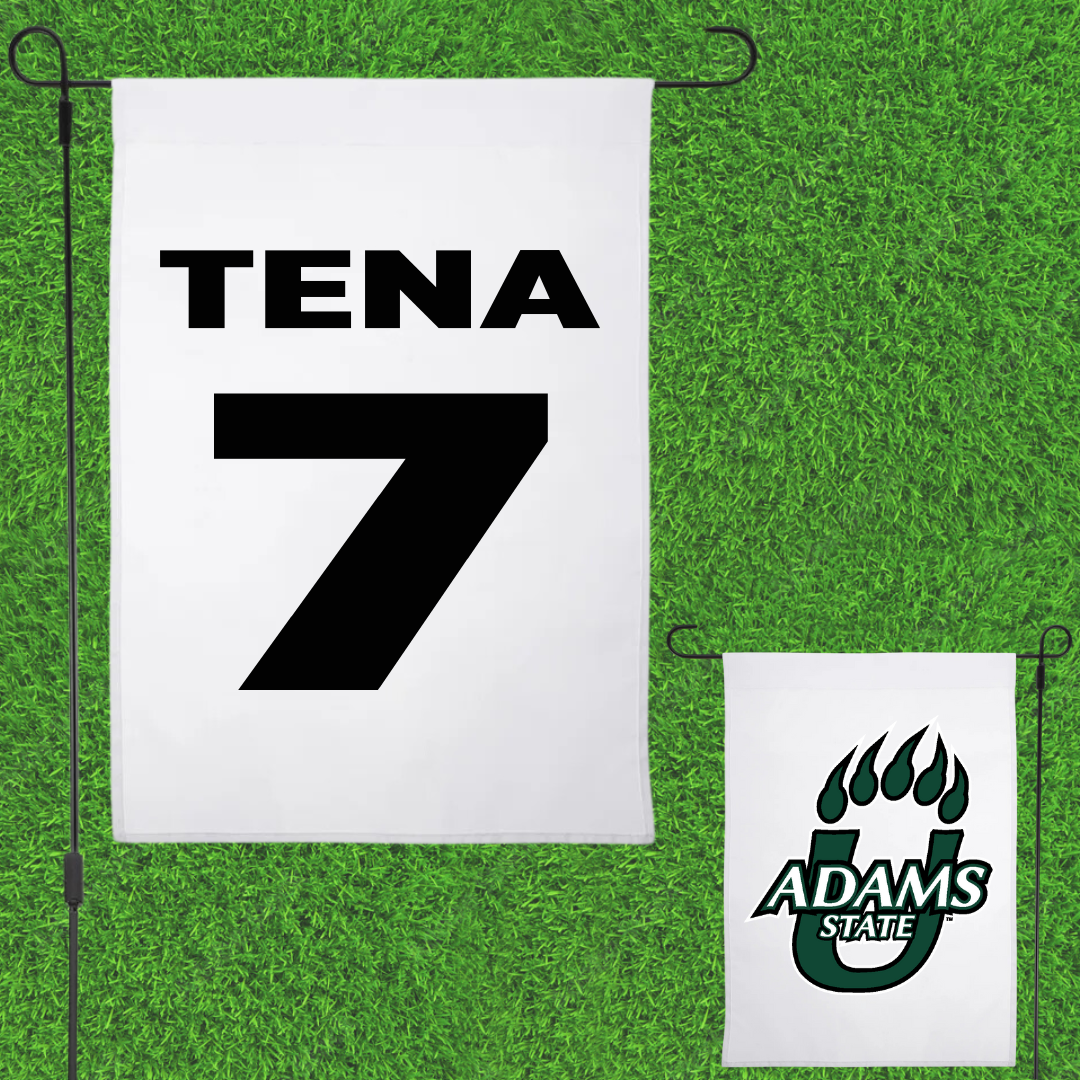 Adams State University Soccer White Garden Flag - #7 Colette Tena