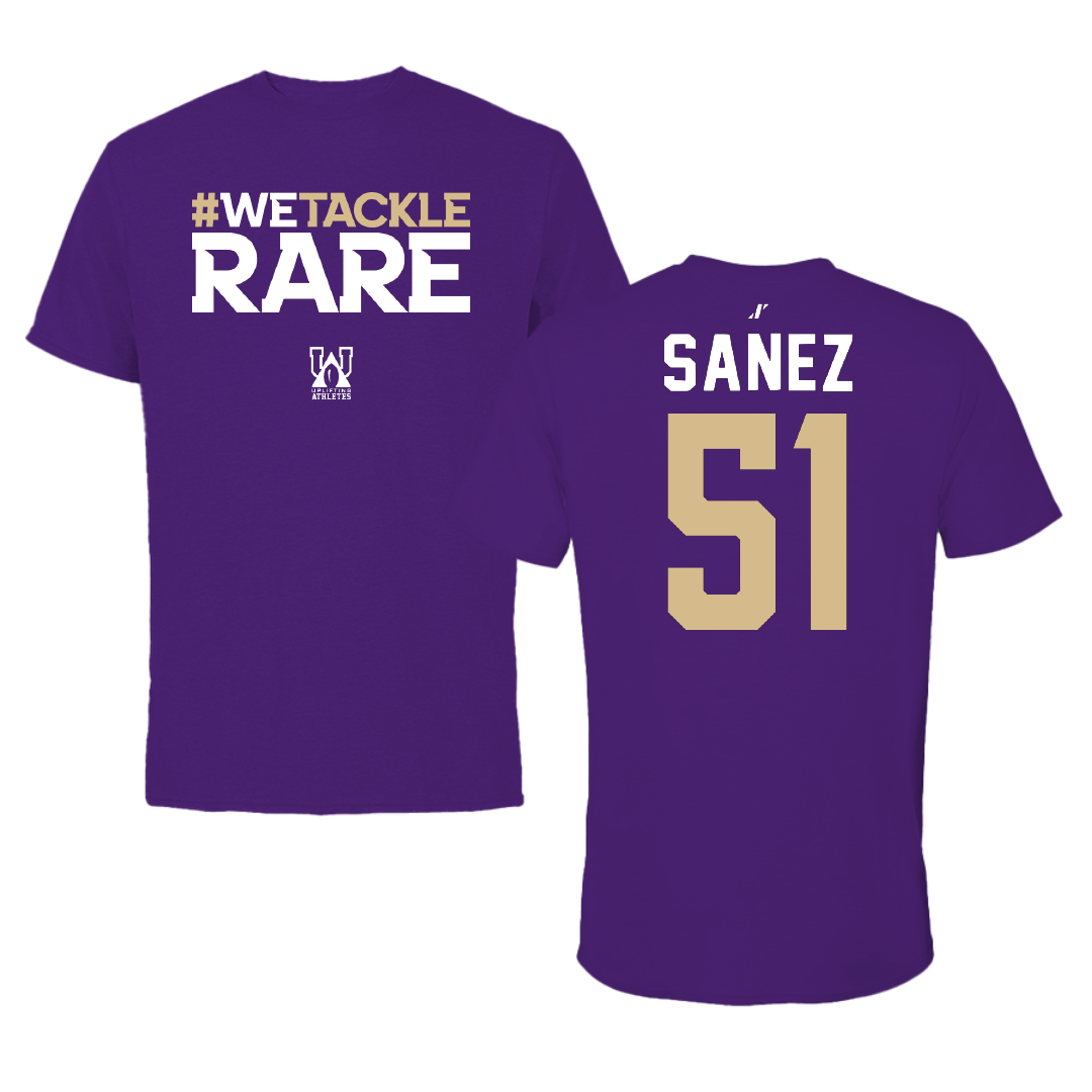 Western Carolina University Football Purple Uplifting Athletes Tee - #51 Aaron Sanez
