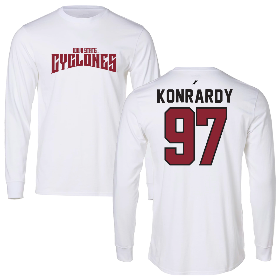 Iowa State University Football White Classic Long Sleeve - #97 Kyle Konrardy
