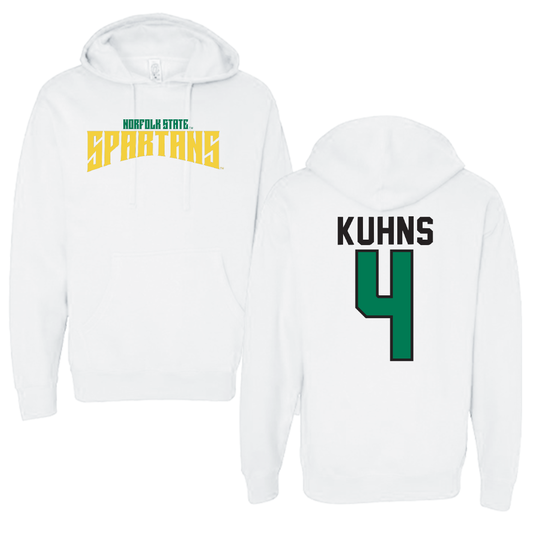 Norfolk State University Football White Classic Hoodie - #4 Otto Kuhns