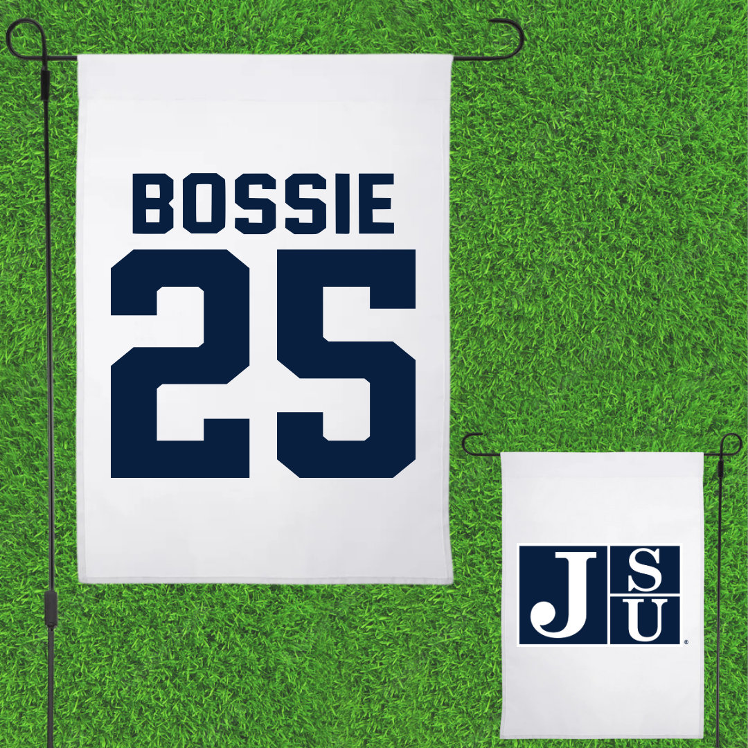 Jackson State University Football White Garden Flag - #25 Jaden Bossie