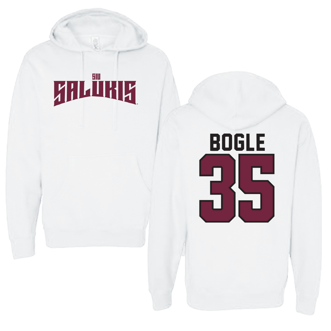 Southern Illinois University at Carbondale Football White Classic Hoodie - #35 Ben Bogle