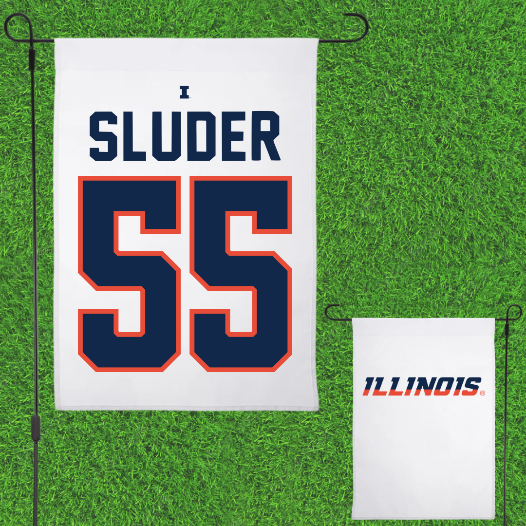 University of Illinois Softball White Garden Flag - #55 Mallory Sluder