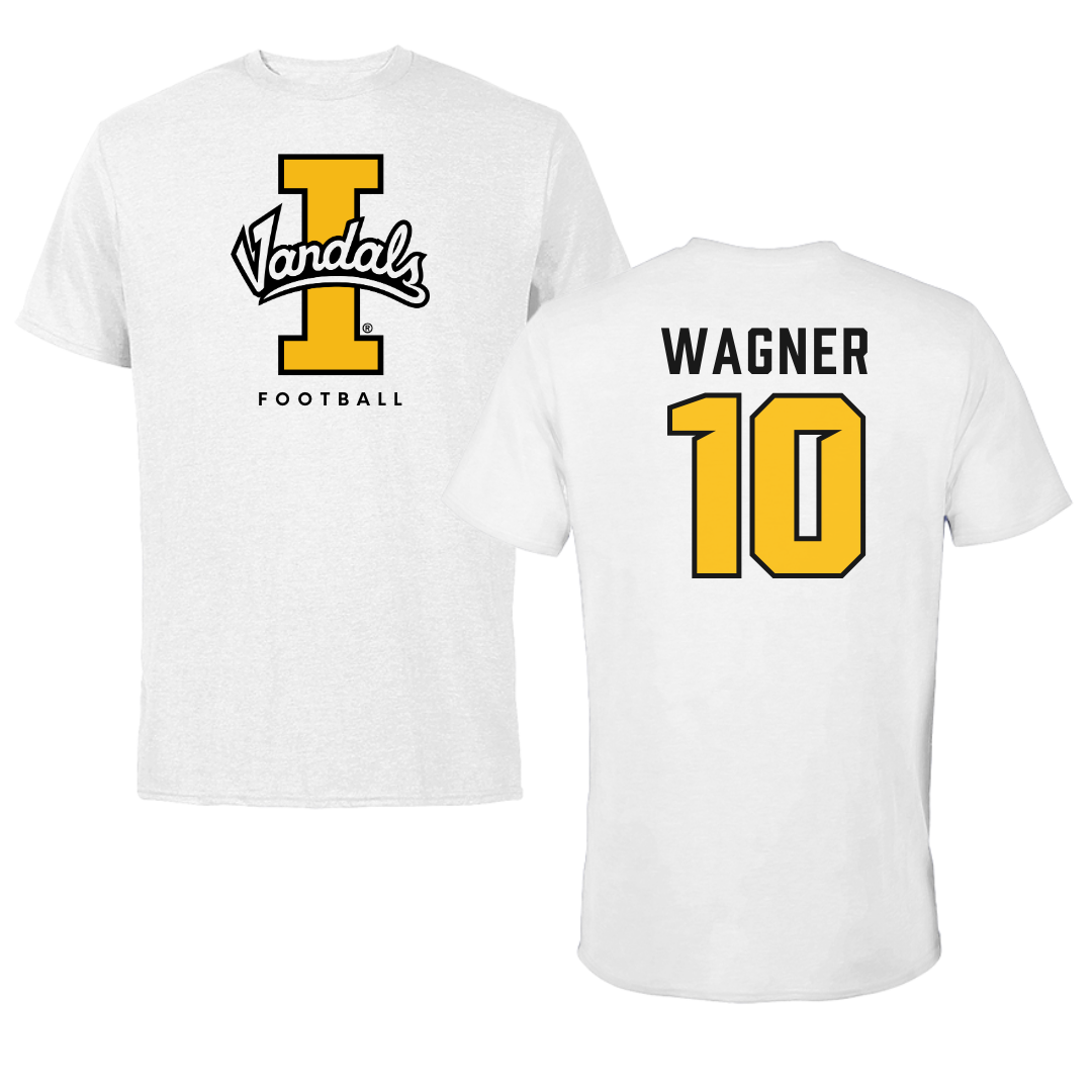 University of Idaho Football White Vandals Performance Tee - #10 Jack Wagner