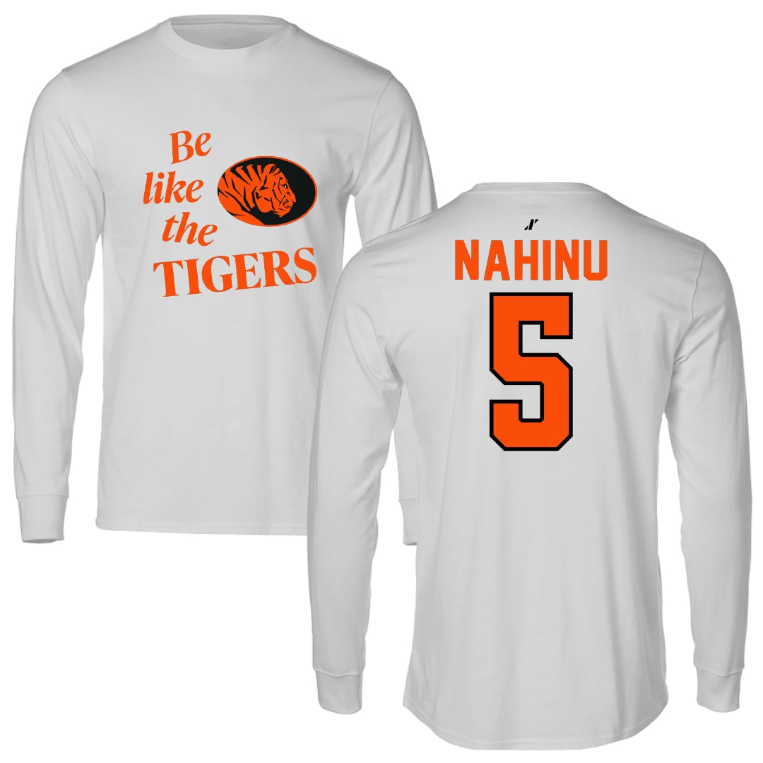 East Central University Volleyball Light Gray Be Like Us Performance Long Sleeve - #5 Angel Nahinu