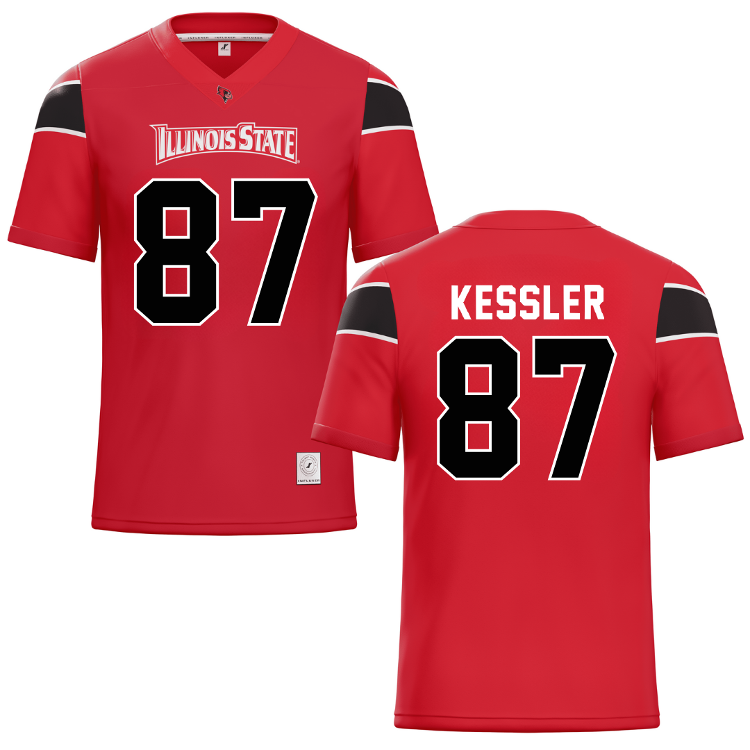 Illinois State University Red Football Jersey - #87 Nick Kessler