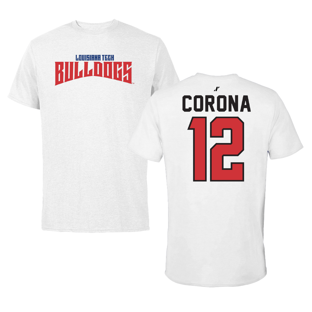 Louisiana Tech University Baseball White Classic Performance Tee - #12 Jorge Corona