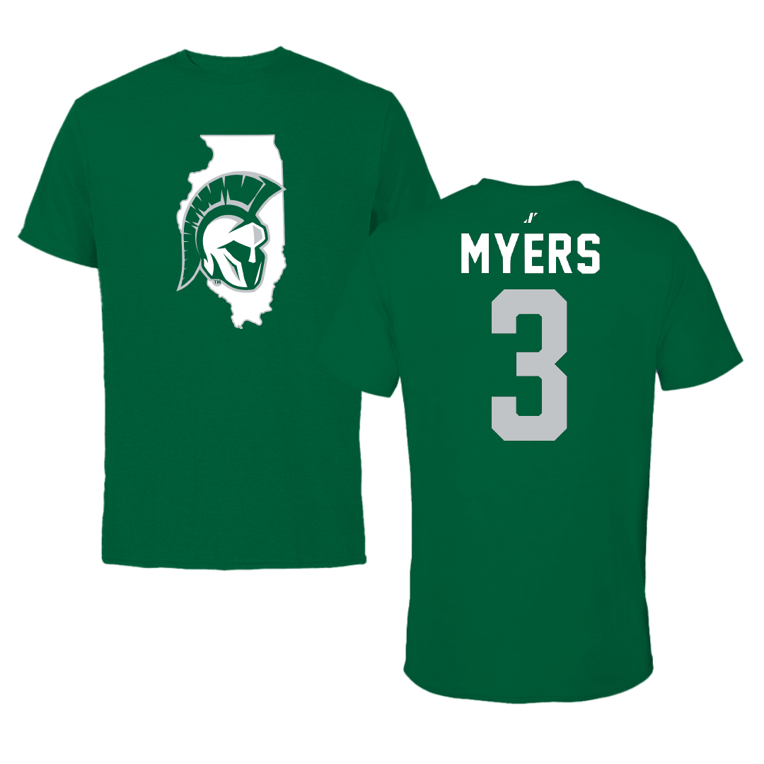 Illinois Wesleyan University Volleyball Green State Tee - #3 Ryan Myers